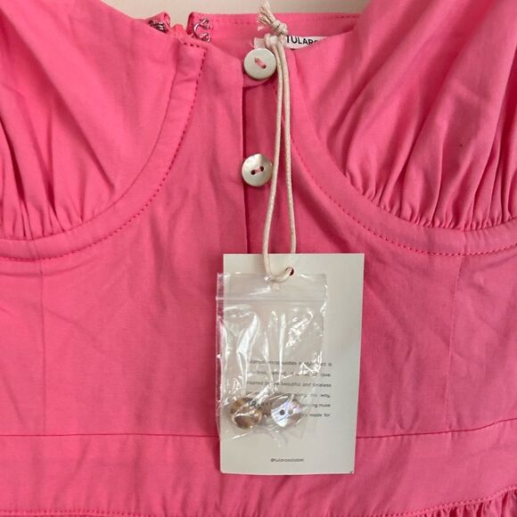 Revolve Tularosa Poppy Bustier A-Line Midi Dress in Watermelon Pink Size Medium - Picture 7 of 12